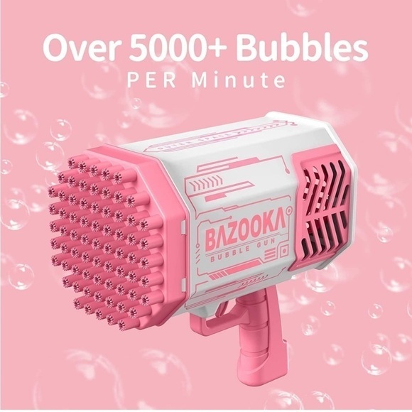 Brand New Bubble Machine Gun Toy Pink Colorful Lights Rechargeable Batteries - Picture 8 of 10